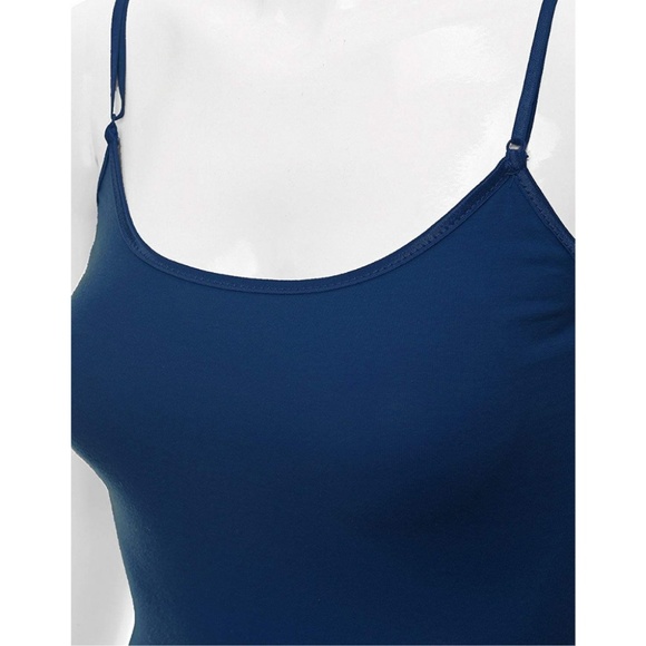 Cotton Camisole Women Basic Solid Plain Tank Navy - Picture 2 of 3